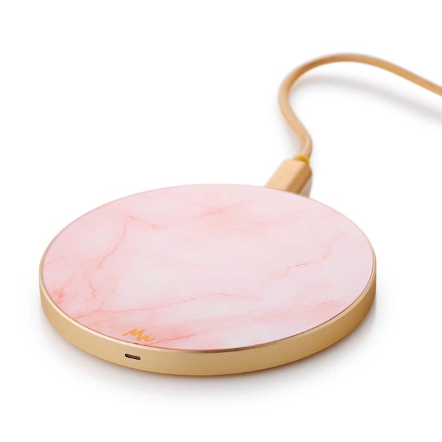 Marie Wolt trådløs oplader - Pink Marble/Gold