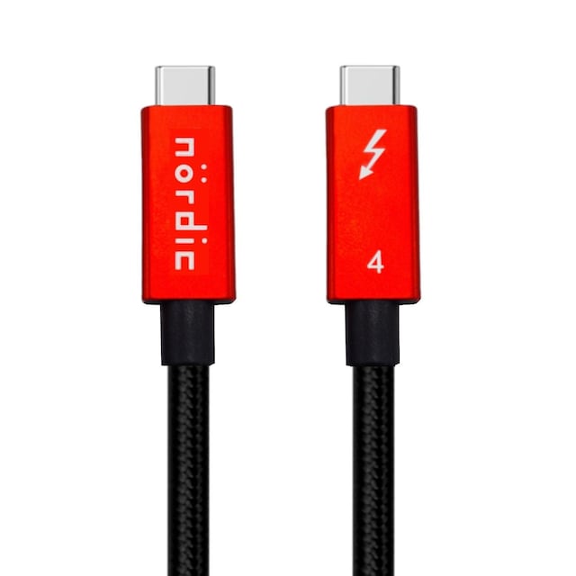 NÖRDIC 1,5 m Thunderbolt 4 USB-C kabel 40 Gbps 100 W opladning 8K video kompatibel med USB 4 og Thunderbolt 3