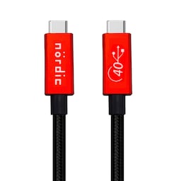 NÖRDIC USB4-kabel 2,5 m 40 Gbps data 8K video PD 100W kompatibel med Thunderbolt 3