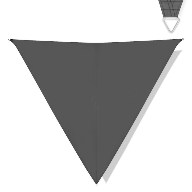 VONROC Solsejl - Premium - Triangle - ∆ 360 cm - Vandafvisende - Grå