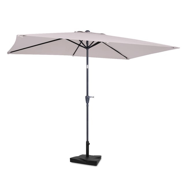 VONROC Premium Parasol Rapallo 200x300cm – Kombisæt inkl. Beton fod 20 kg. - Slidstærk parasol – Vippefunktion - UV-resistent stof - Beige - Inkl. betræk