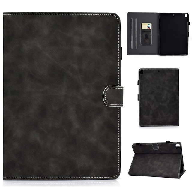 SKALO iPad 10.2 PU-læder Flip Cover - Sort