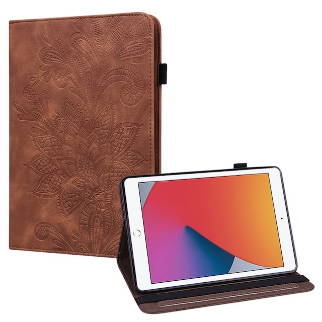 SKALO iPad 10.2 Mandala Flip Cover - Brun