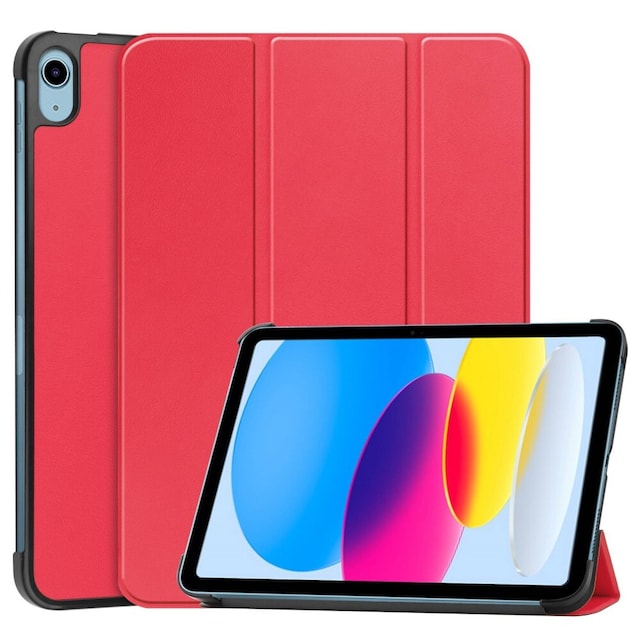 SKALO iPad 10.9 (2022) Trifold Flip Cover - Rød