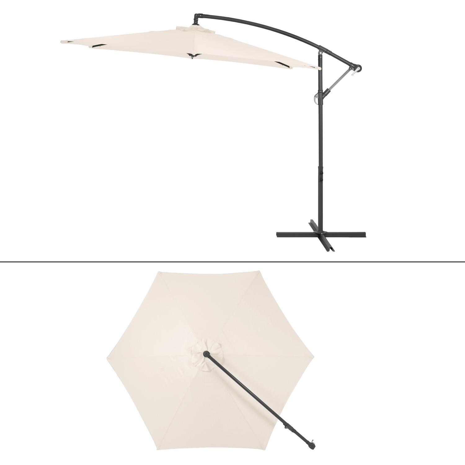 ECD-Germany aluminium parasol creme Ø 300 cm runde incl. Winch og  piedestal, | Elgiganten