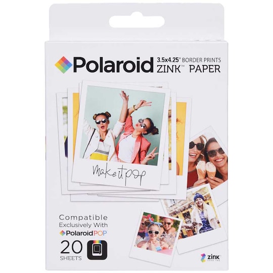 Polaroid papir ZINK Zero-Ink 3" x 4" (20 pakke) | Elgiganten