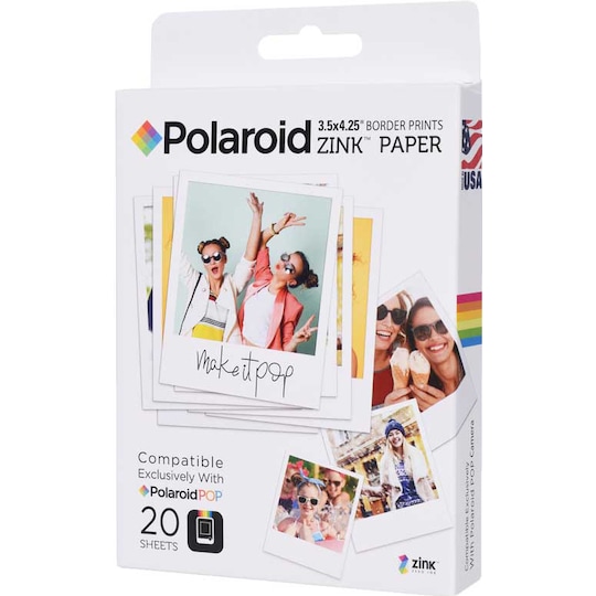 Polaroid papir ZINK Zero-Ink 3" x 4" (20 pakke) | Elgiganten