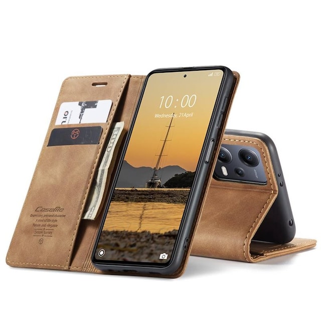 CaseMe Smart Magnet FlipCase Xiaomi Redmi Note 12 5G - Brun