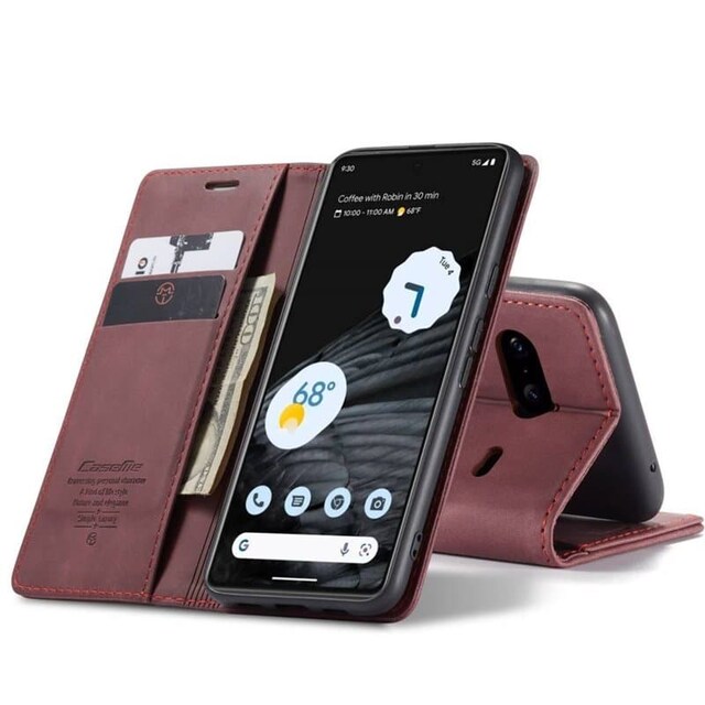 CaseMe Smart Magnet FlipCase Google Pixel 7A - Vinrød