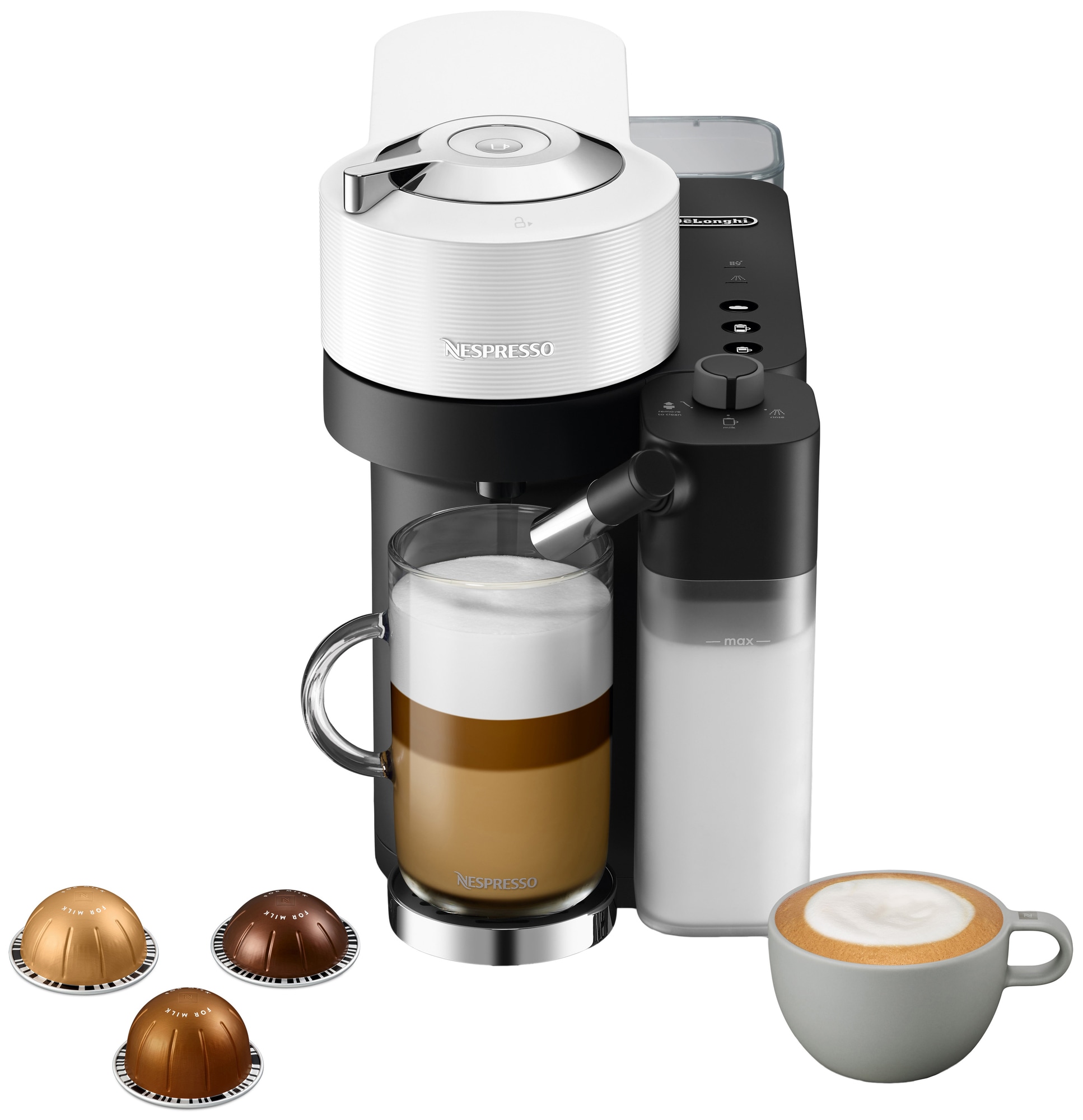 Nespresso Vertuo Lattissima kaffemaskine fra Delonghi ENV300.W(hvid) |  Elgiganten