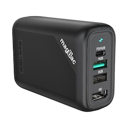 NÖRDIC Dockingstation 4 porte 45W GaN hurtigopladning USB-C HDMI 4K60Hz USB-C 5Gbps