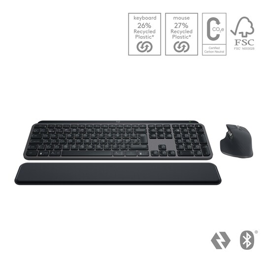 Logitech MX Keys S pakke med trådløst tastatur- og mus (graphite) |  Elgiganten