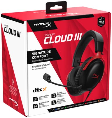 HyperX Cloud III gaming-headset (sort/rød)