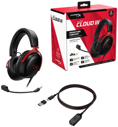 HyperX Cloud III gaming-headset (sort/rød)