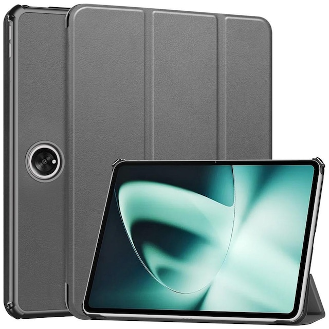 Til OnePlus Pad Tri-fold Stand Wake/Sleep Cover Tablet-etui - Grå