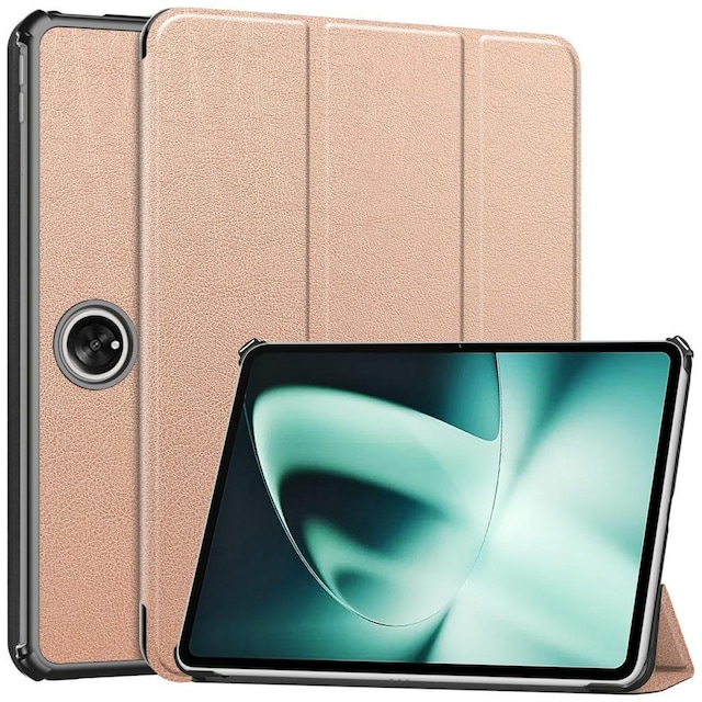 Til OnePlus Pad Trifoldet Stand Wake/Sleep Cover Tablet-etui - Rose Gold