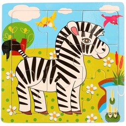 9-delt puslespil, Zebra