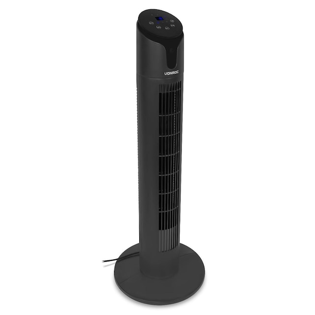 VONROC Luksuriøs ventilator - 86 cm - Inkl. fjernbetjening - 15h timer - sort