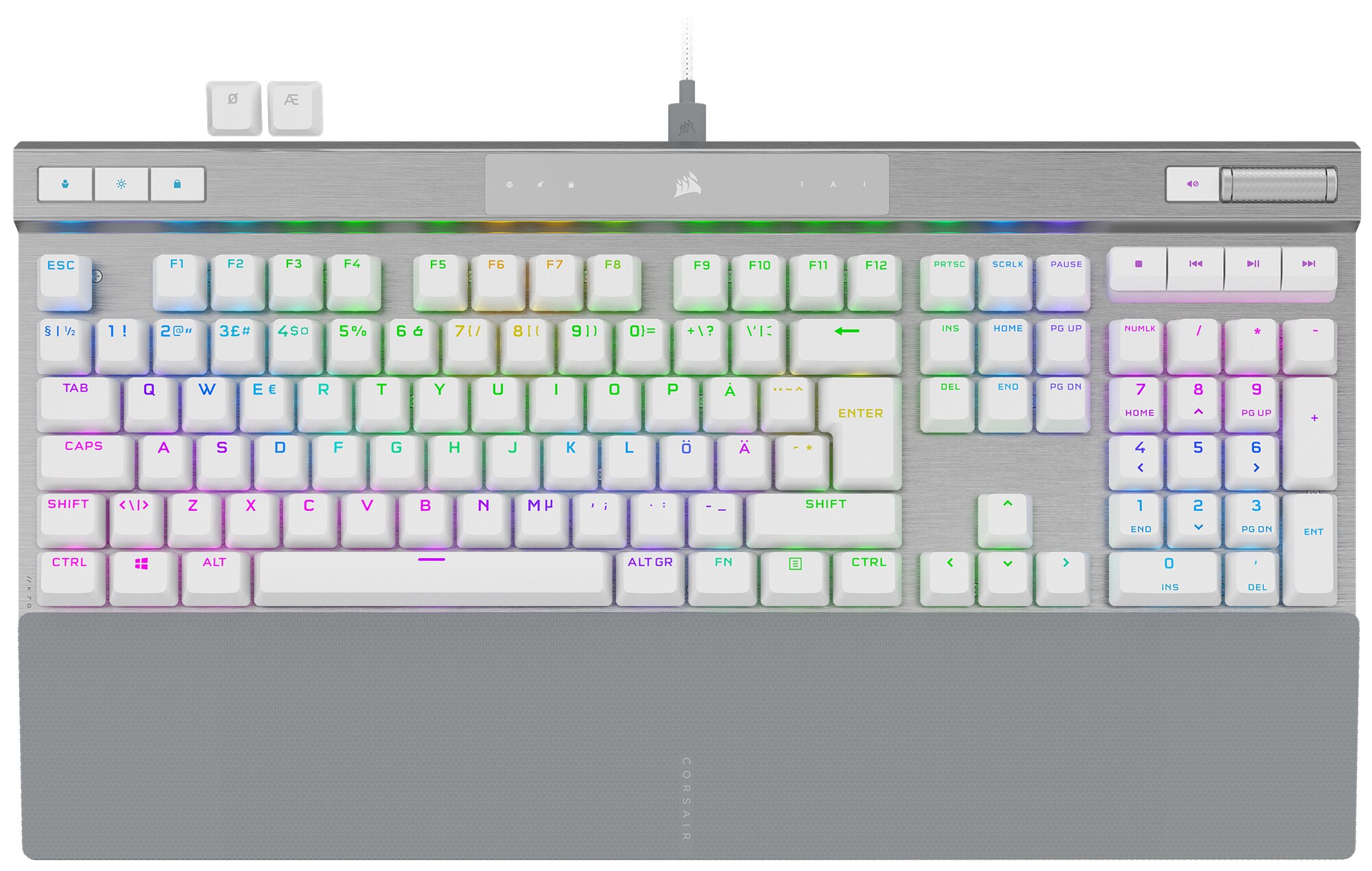 Corsair K70 PRO RGB mekanisk gaming-tastatur (hvid) | Elgiganten