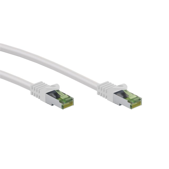 Goobay RJ45 netværkskabel med CAT 8.1 S/FTP råkabel, AWG 26, hvid