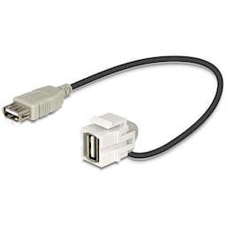 DeLOCK Keystone modul med kabel, USB 2.0 Type A hun - USB Type A han,