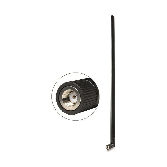 DeLOCK WLAN Antenne RP-SMA han, 9dBi, 2,4GHz, rundstrål., 50 Ohm, sor