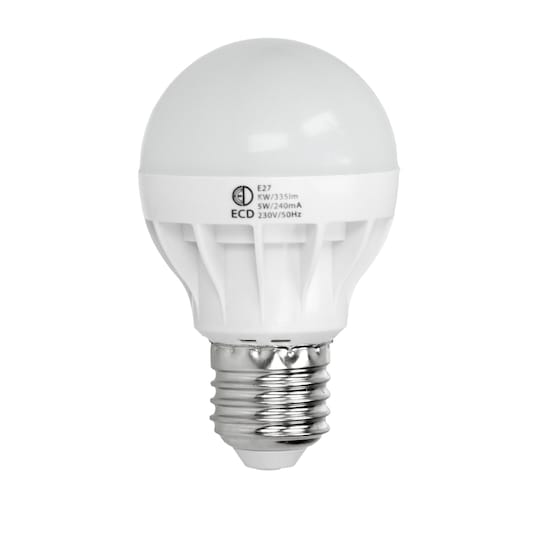 ECD Germany 12 stykke 5W E27 LED pære | 6000 Kelvin kold hvid | 335 lumen |  | Elgiganten