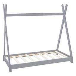 ML Design COT TEPI 80x160cm med slattestramme, lysegrå, indisk seng lavet af