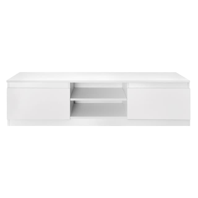 ML Design Træ TV Lowboard i White, 140x36x40 cm, moderne tv-bestyrelse med
