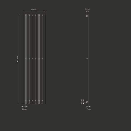 Panel radiatorer Design radiator Bad Stella 370x1600 Anthracite