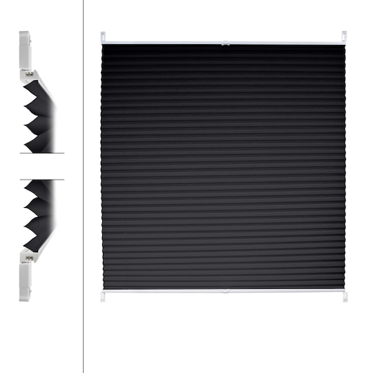 ECD Germany plisségardin Klemmfix uden at bore 80 x 100 cm sort  uigennemsigtig | Elgiganten