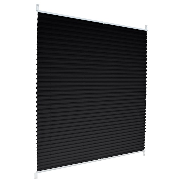 ECD Germany plisségardin Klemmfix uden at bore 75x150 cm sort uigennemsigtig sol