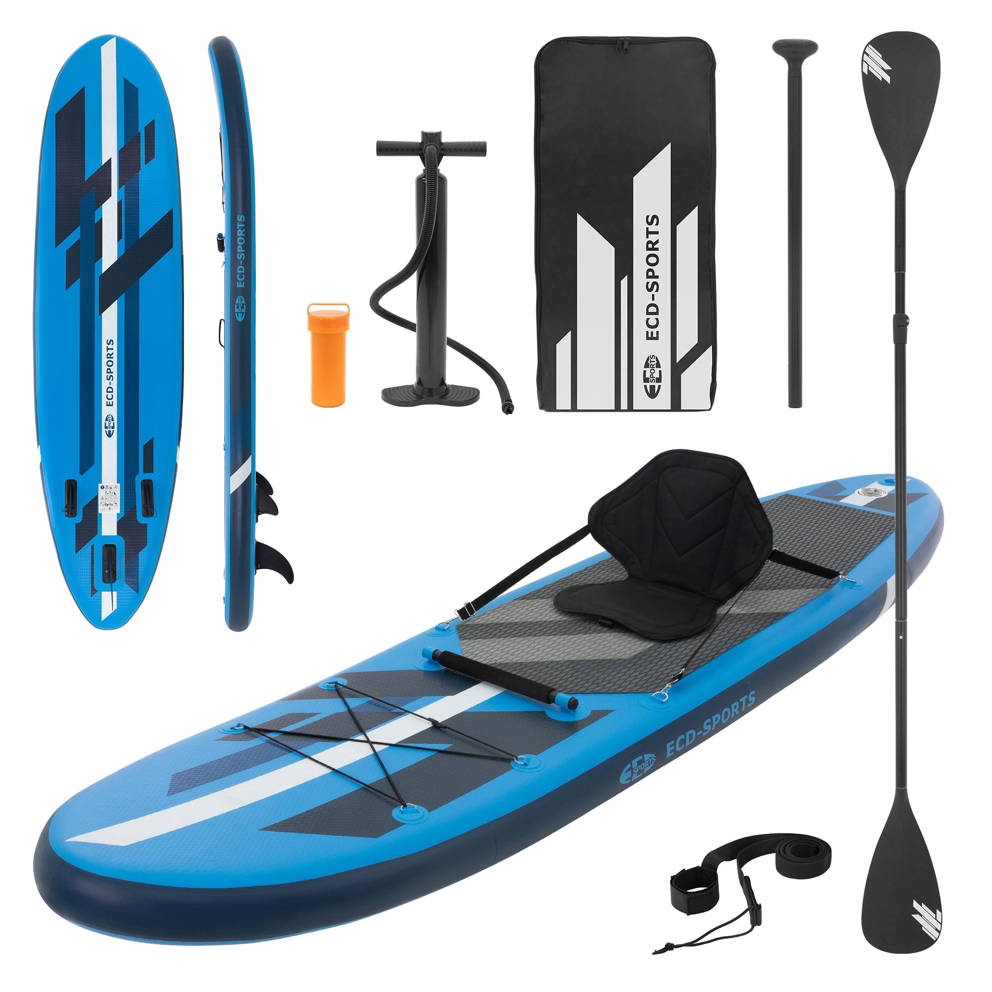 Surfbræt Stand Up Paddle SUP bord padle bord oppustelige kajak sæde Blå  305cm | Elgiganten