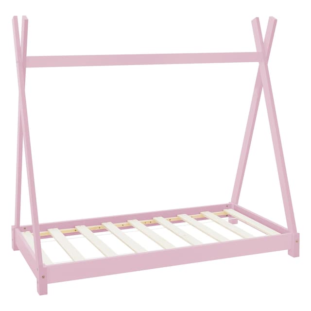ML Design COT TIPI 70 x 140 cm med slattedramme, pink, indisk seng lavet af