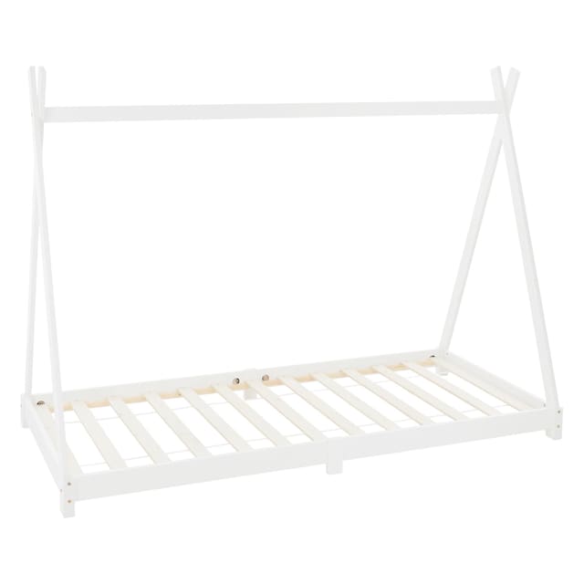 ML Design COT TIPI 90 x 200cm med slattet ramme, hvid, indisk seng lavet af