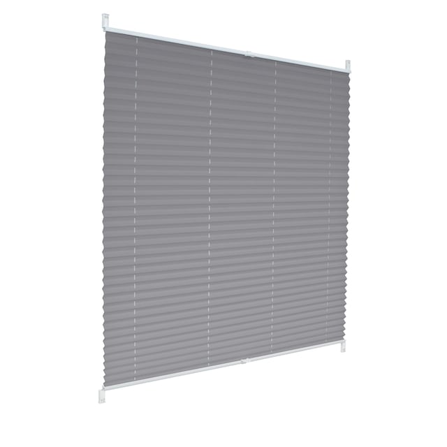 ECD Germany Plisseret 45 x 100 cm - Grå - Klemmfix - EasyFix - uden at bore -