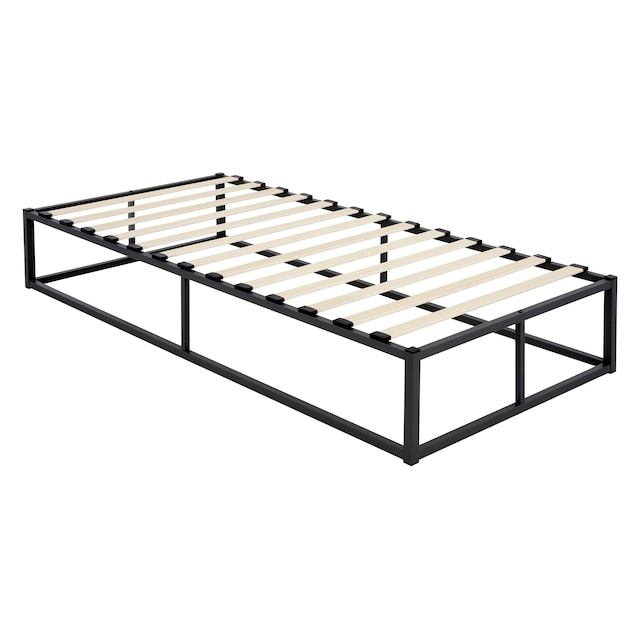 ML Design metal seng 90x200cm på stålramme med slattedramme, sort, sengelamme
