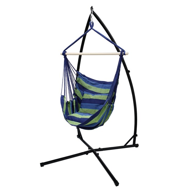 Hængende stol hængende stol hængende swing blå / grøn med hængende stol stel