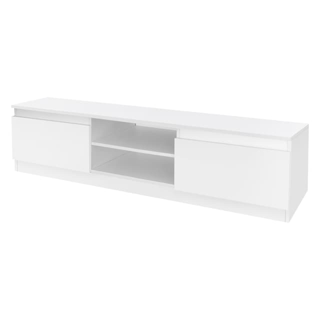 ML Design Træ TV Lowboard i White, 120x36x40 cm, moderne tv-bestyrelse med