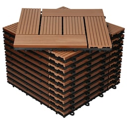 ECD Germany WPC terrassefliser 30x30 cm besparelsessæt på 33 til 3m² lysebrun