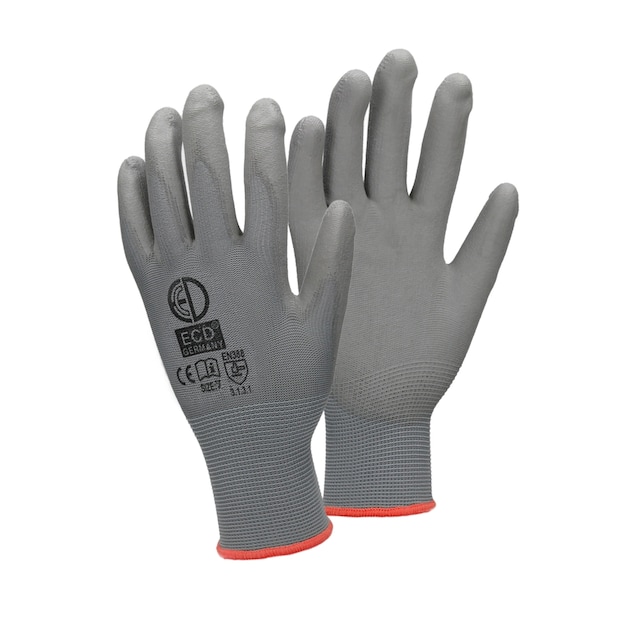 ECD 4 Germany pair PU-arbejde handsker, størrelse 7-S, Gray, mekaniker handsker