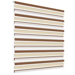 ECD Germany dobbelt rullegardin 45 x 150 cm - hvid-beige-brun - Klemmfix -