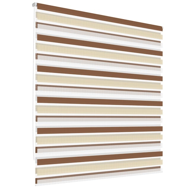 ECD Germany dobbelt rullegardin 45 x 150 cm - hvid-beige-brun - Klemmfix -