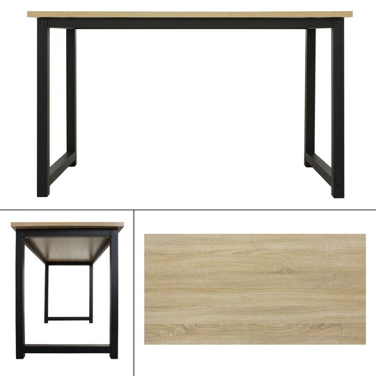 ML-Design skrivebord med et moderne design, 120 x 60 x 75 cm, eg sort, |  Elgiganten
