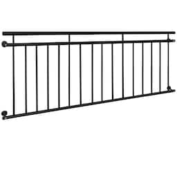 Fransk altan sprosser baluster rækværk 225 x 90 cm Sort