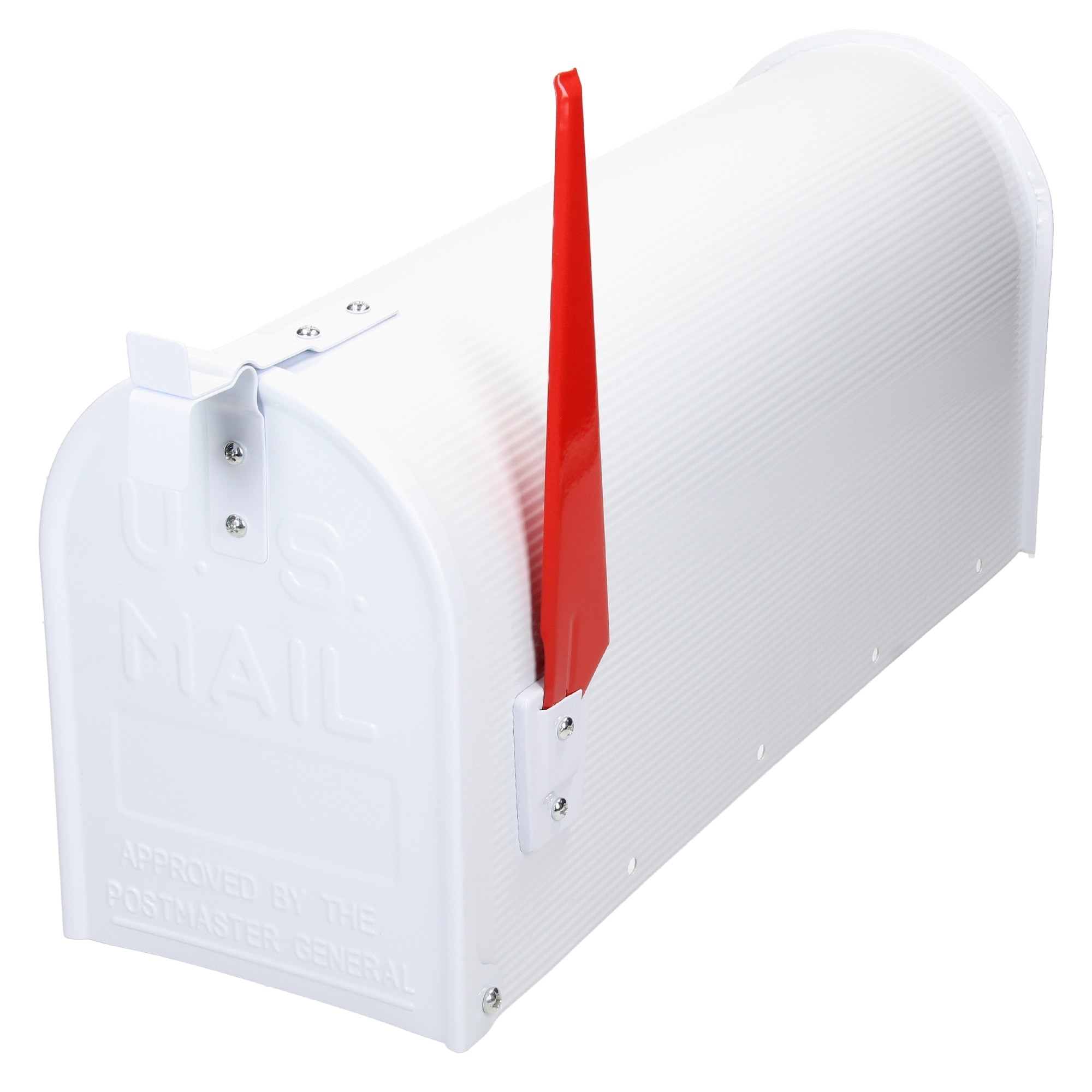 ML Design U.S. Postkasse med drejet rødt flag, hvid, aluminium, Elgiganten