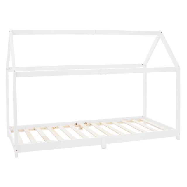 ML Design COT 90 x 200 cm med tag og slattedramme, hvid, burbed til piger og