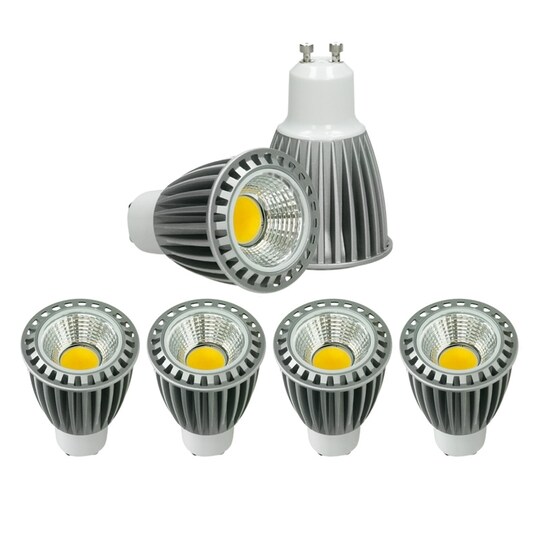 ECD Germany LED COB GU10 spotlight pære lamper lys dæmpes 9W kold hvid  4-sæders | Elgiganten