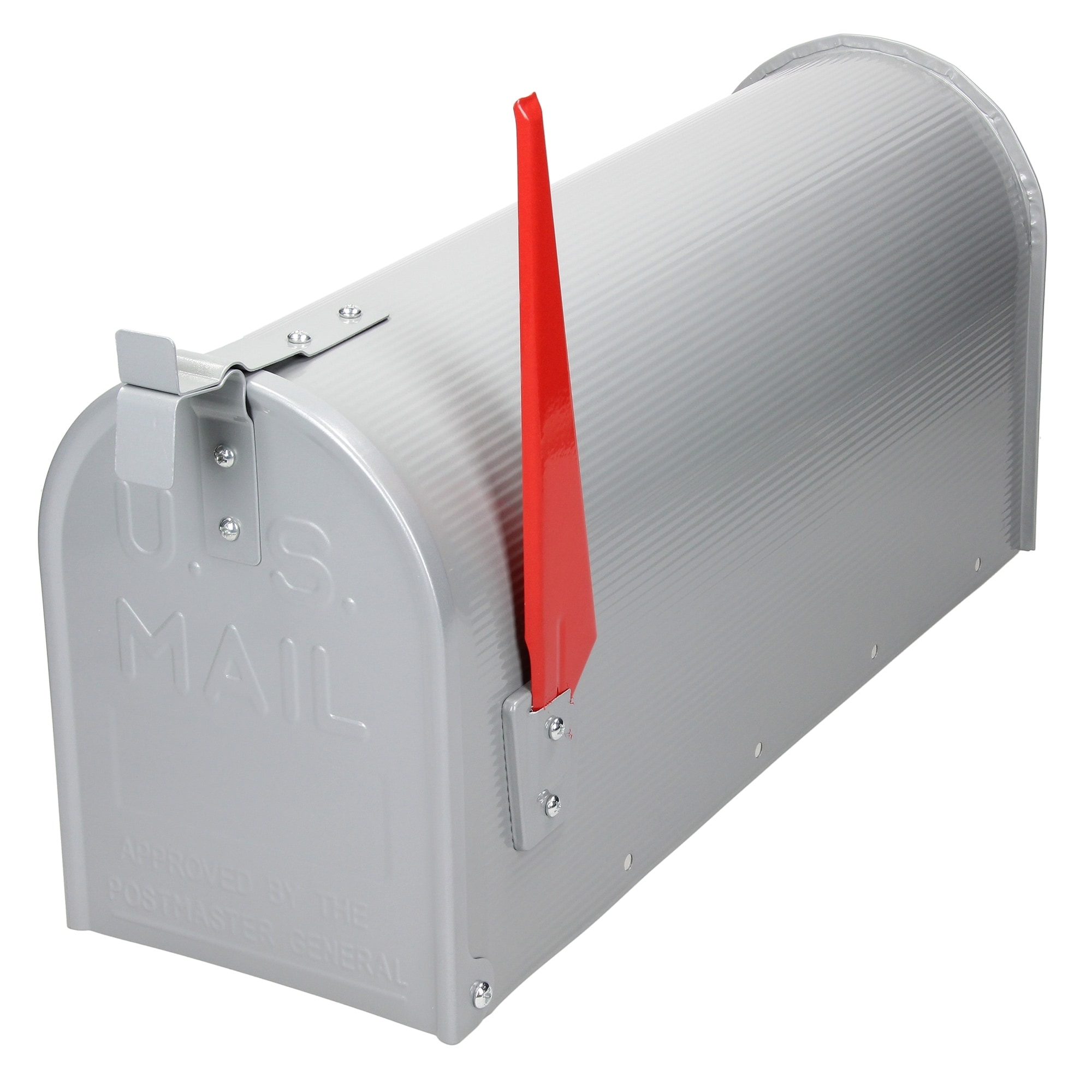 ML Design U.S. Postkasse med drejet rødt flag, aluminium, 47,5x16,5x22.5cm,
