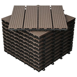 ECD Germany WPC terrassefliser 30x30 cm 33-delt besparelsessæt til 3m² mørkebrun